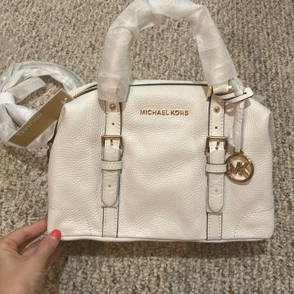 MICHAEL KORS SMALL DUFFLE SATCHEL CLASSIC GOLD LOGO 35H9GYJS5L optic white - Picture 10 of 17